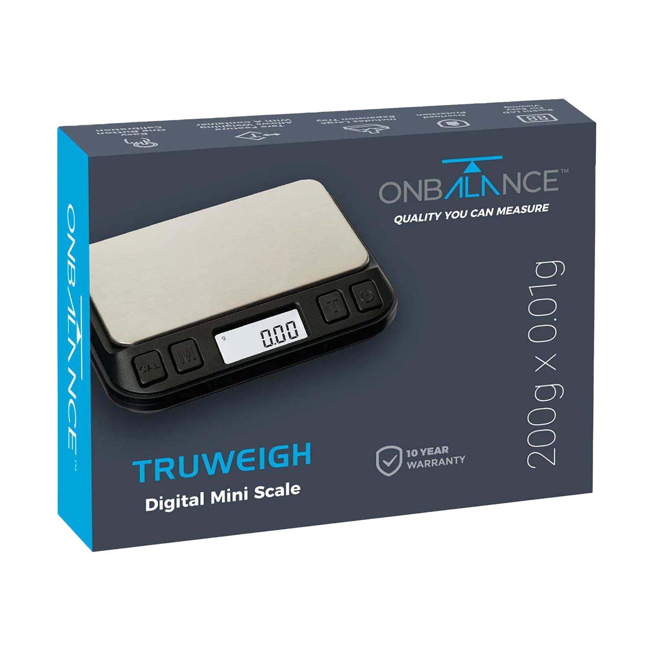 On Balance TW-200 Tru-Weigh Mini Scale – 200g × 0.01g